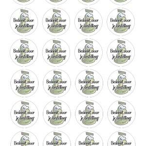 Stickervel 24 stuks rond mat