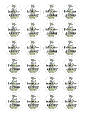 Stickervel 24 stuks rond mat