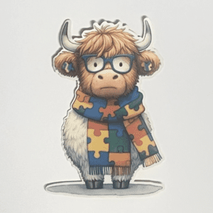 Awareness sticker - Autisme Highland cow