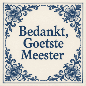 Delftsblauw tegeltje goetste meester