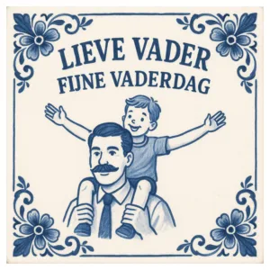 Delftsblauw tegeltje vaderdag