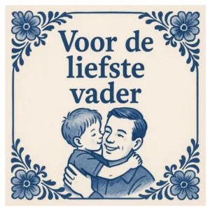 Delftsblauw tegeltje vaderdag