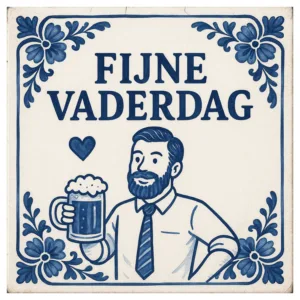 Delftsblauw tegeltje vaderdag