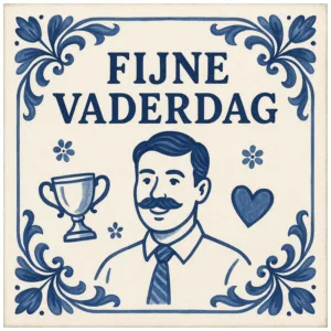 Delftsblauw tegeltje vaderdag