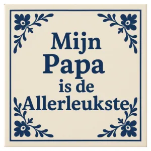 Delftsblauw tegeltje vaderdag