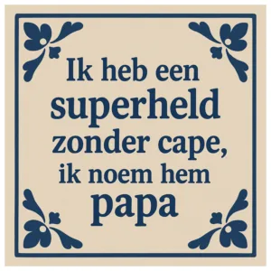 Delftsblauw tegeltje vaderdag
