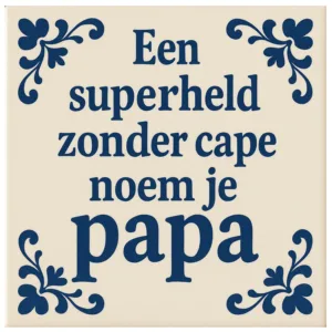 Delftsblauw tegeltje vaderdag